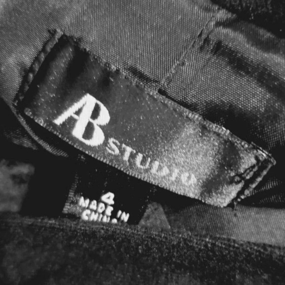 NWT AB Studio Trench Coat Black Peacoat Dress Jacket Size 4 (Small) - Picture 7 of 9